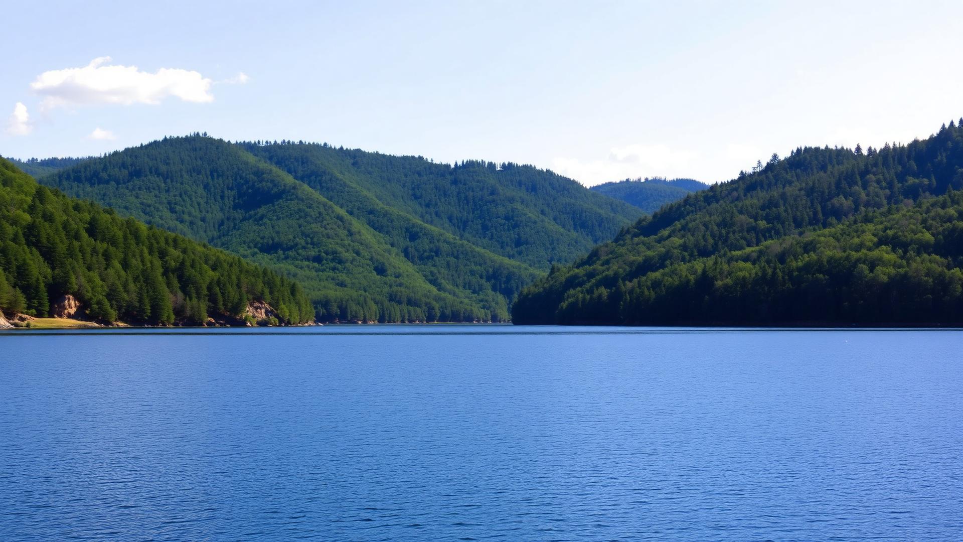 Big Boulder Lake with surrounding Pocono ridgelines