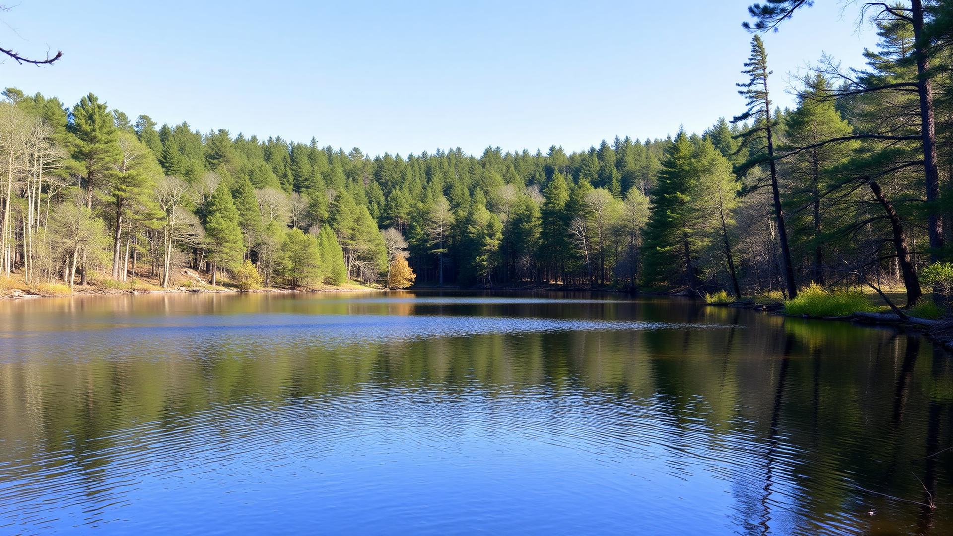 Pocono Mountain Woodland Lakes, a large private lake community near Milford in Pike County, PA